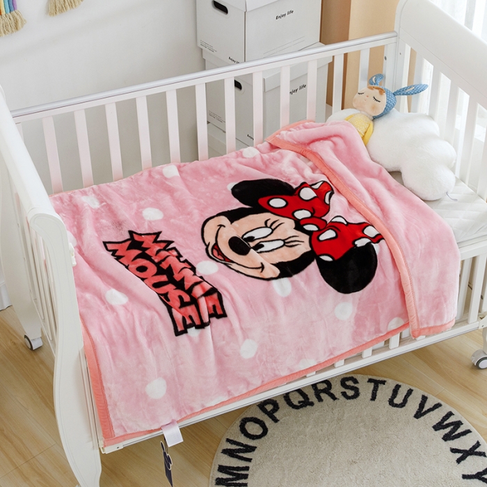 91家纺网 家纺一手货源 找家纺 小芽家居 2024新款拉舍尔绒婴儿毯毛毯儿童毯 米妮