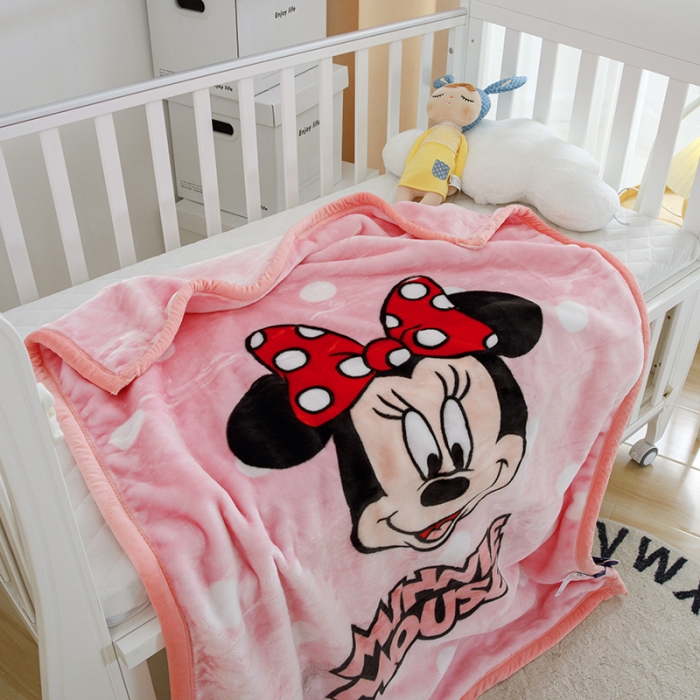 91家纺网 家纺一手货源 找家纺 小芽家居 2024新款拉舍尔绒婴儿毯毛毯儿童毯 米妮