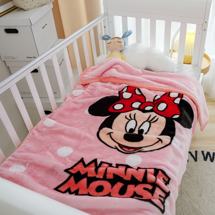 91家纺网 家纺一手货源 找家纺 小芽家居 2024新款拉舍尔绒婴儿毯毛毯儿童毯 米妮