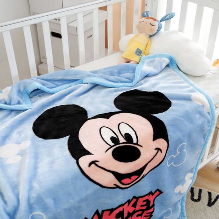 91家纺网 家纺一手货源 找家纺 小芽家居 2024新款拉舍尔绒婴儿毯毛毯儿童毯 米奇