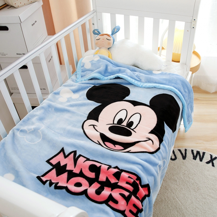 91家纺网 家纺一手货源 找家纺 小芽家居 2024新款拉舍尔绒婴儿毯毛毯儿童毯 米奇