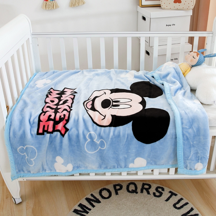 91家纺网 家纺一手货源 找家纺 小芽家居 2024新款拉舍尔绒婴儿毯毛毯儿童毯 米奇