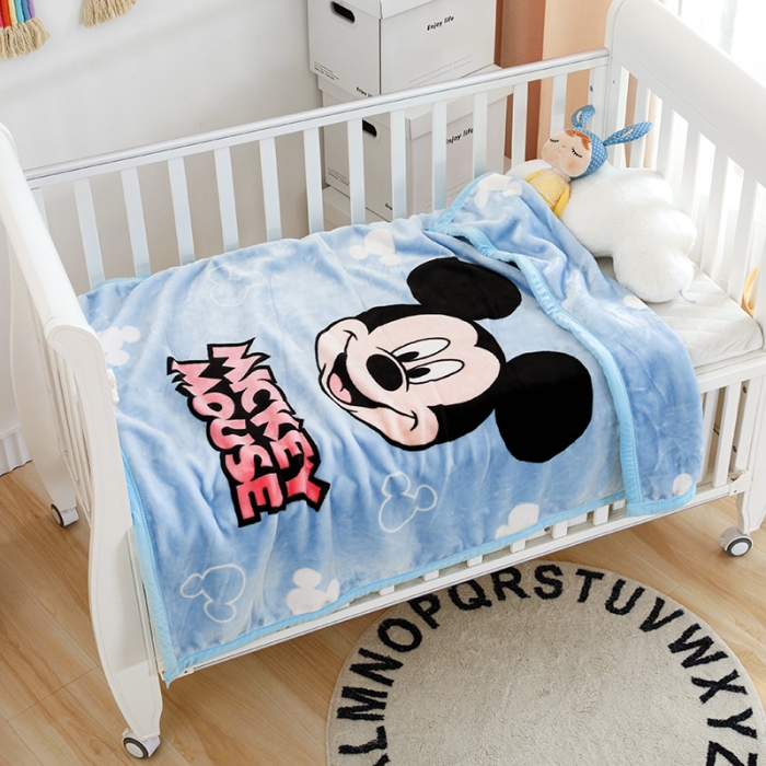 91家纺网 家纺一手货源 找家纺 小芽家居 2024新款拉舍尔绒婴儿毯毛毯儿童毯 米奇