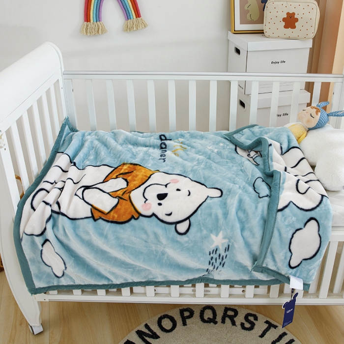 91家纺网 家纺一手货源 找家纺 小芽家居 2024新款拉舍尔绒婴儿毯毛毯儿童毯 维尼