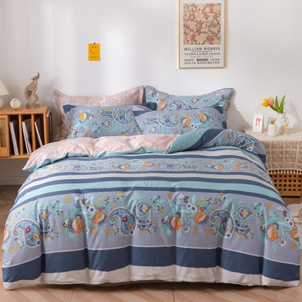 91家纺网 家纺一手货源 找家纺 （总）星期三家纺 2021新款纹样系列全棉13372四件套（加老板微信有会员价）