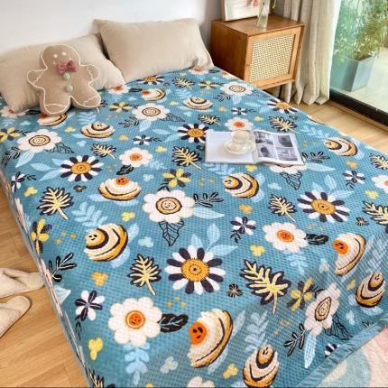 91家纺网 家纺一手货源 找家纺 （总）期遇家居 2021新款双面牛奶绒床盖毛毯盖毯