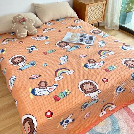 91家纺网 家纺一手货源 找家纺 （总）期遇家居 2021新款双面牛奶绒床盖毛毯盖毯