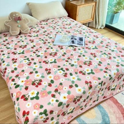 91家纺网 家纺一手货源 找家纺 （总）期遇家居 2021新款双面牛奶绒床盖毛毯盖毯