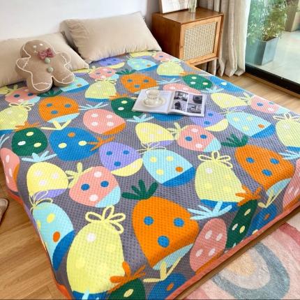 91家纺网 家纺一手货源 找家纺 （总）期遇家居 2021新款双面牛奶绒床盖毛毯盖毯