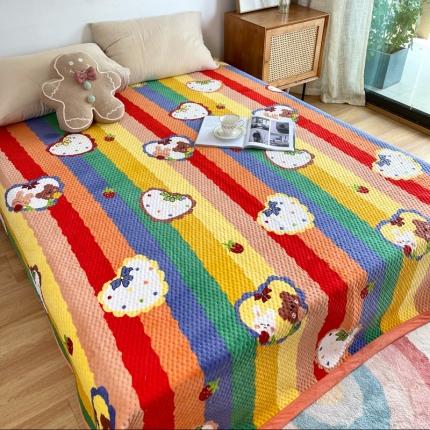 91家纺网 家纺一手货源 找家纺 （总）期遇家居 2021新款双面牛奶绒床盖毛毯盖毯