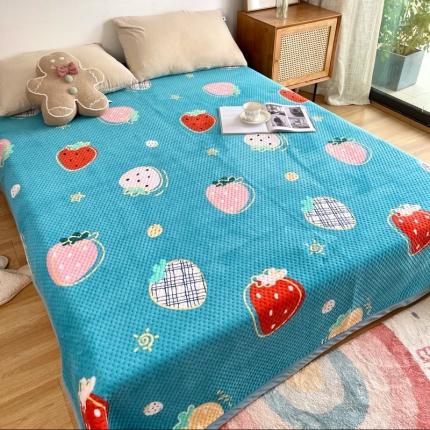 91家纺网 家纺一手货源 找家纺 （总）期遇家居 2021新款双面牛奶绒床盖毛毯盖毯