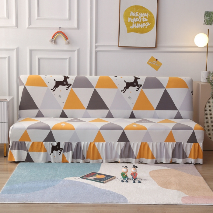 91家纺网 家纺一手货源 找家纺 雅竹家纺 牛奶丝裙边沙发套 北欧鹿