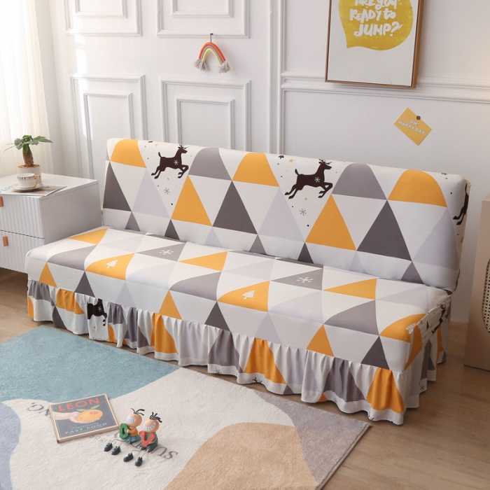 91家纺网 家纺一手货源 找家纺 雅竹家纺 牛奶丝裙边沙发套 北欧鹿