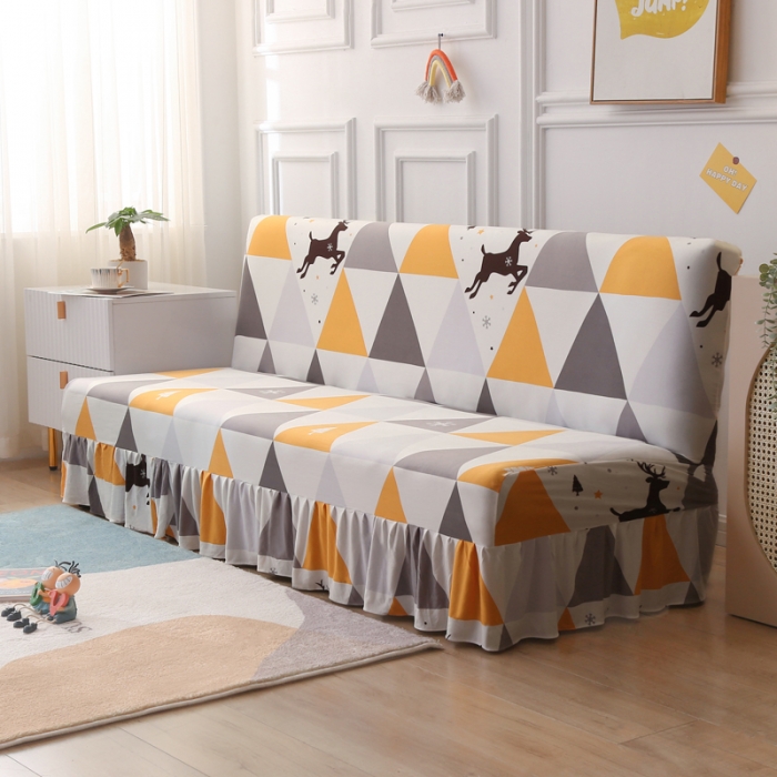 91家纺网 家纺一手货源 找家纺 雅竹家纺 牛奶丝裙边沙发套 北欧鹿