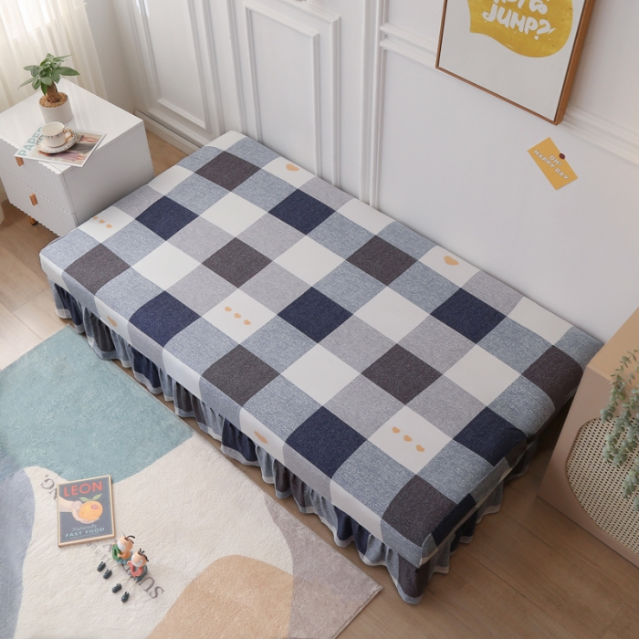 91家纺网 家纺一手货源 找家纺 雅竹家纺 牛奶丝裙边沙发套 蓝调