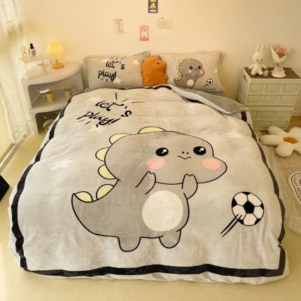 91家纺网 家纺一手货源 找家纺 （总）慕尚 2022新款北欧牛奶绒大版四件套实拍图暖光