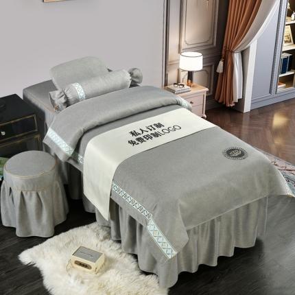 卡伦依诺 2021新款天鹅尼美容床罩四件套 皇室风范-经典灰