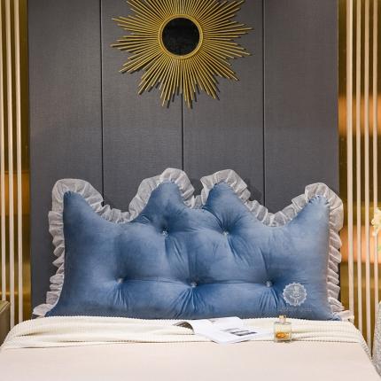 91家纺网 家纺一手货源 找家纺 (总)一兰2021新款水晶绒床头靠垫花边款刺绣床上靠枕榻榻米飘窗靠背抱枕可拆洗