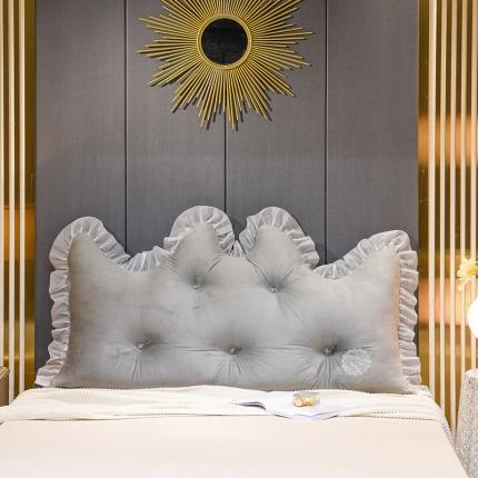 91家纺网 家纺一手货源 找家纺 (总)一兰2021新款水晶绒床头靠垫花边款刺绣床上靠枕榻榻米飘窗靠背抱枕可拆洗