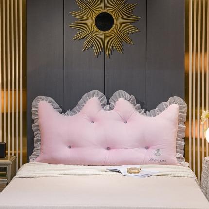 91家纺网 家纺一手货源 找家纺 (总)一兰2021新款水晶绒床头靠垫花边款刺绣床上靠枕榻榻米飘窗靠背抱枕可拆洗