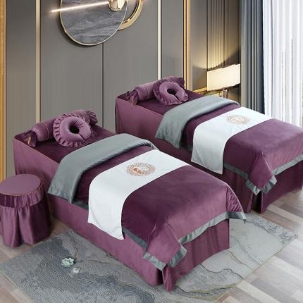 卡伦依诺 2021新款瑞典绒美容床罩场景二 安娜-香芋紫
