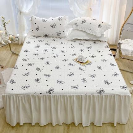 91家纺网 家纺一手货源 找家纺 （总）米莱家纺 2021新款牛奶绒夹棉床裙三件套