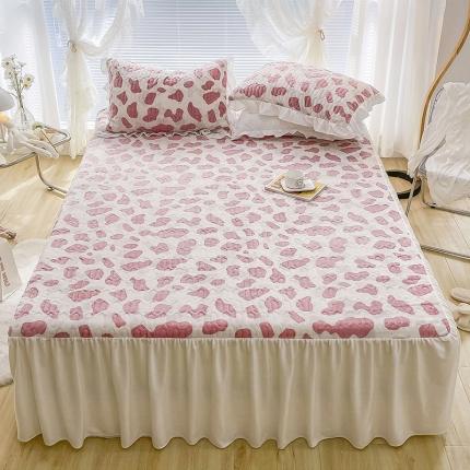 （总）米莱家纺 2021新款牛奶绒夹棉床裙三件套