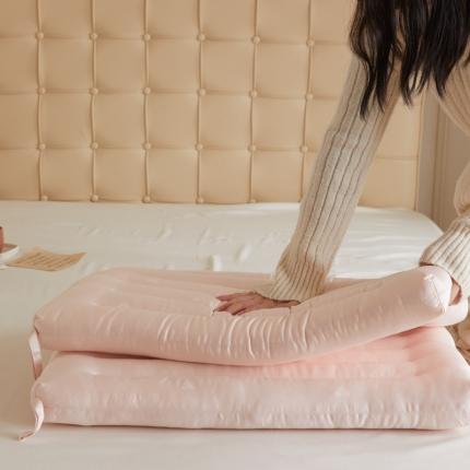 伟邦枕芯 2021新款80天丝爱心低枕（棚拍图） 粉色48*74cm（填充羽丝绒）高度6公分左右