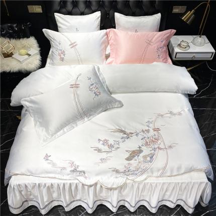 91家纺网 家纺一手货源 找家纺 （总）品家居 2021新款60支水洗真丝全棉四件套梦唐阁系列