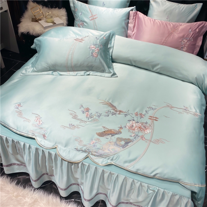 91家纺网 家纺一手货源 找家纺 （总）品家居 2021新款60支水洗真丝全棉四件套梦唐阁系列