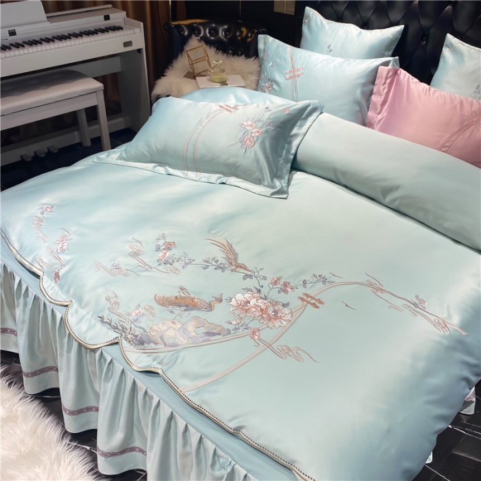 91家纺网 家纺一手货源 找家纺 （总）品家居 2021新款60支水洗真丝全棉四件套梦唐阁系列