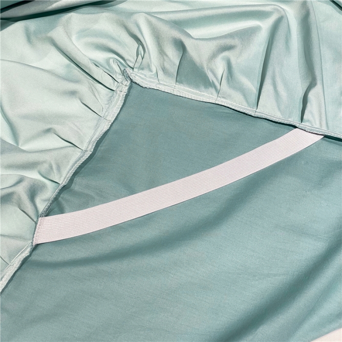 91家纺网 家纺一手货源 找家纺 品家居 2021新款60支水洗真丝全棉四件套梦唐阁系列 梦唐阁-绿色