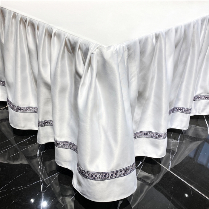 91家纺网 家纺一手货源 找家纺 品家居 2021新款60支水洗真丝全棉四件套梦唐阁系列 梦唐阁-漂白