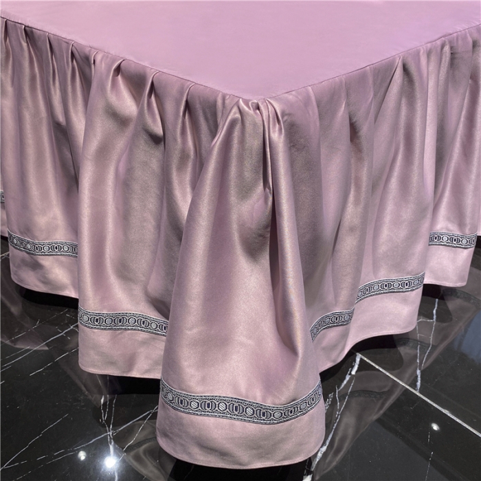 91家纺网 家纺一手货源 找家纺 品家居 2021新款60支水洗真丝全棉四件套梦唐阁系列 梦唐阁-浅豆沙