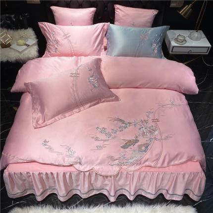 品家居 2021新款60支水洗真丝全棉四件套梦唐阁系列 梦唐阁-玉色