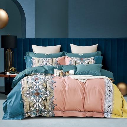 91家纺网 家纺一手货源 找家纺 棉生活新款40S臻棉四件套 漫花-2