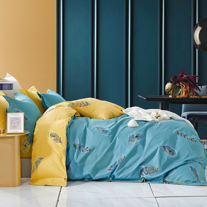 91家纺网 家纺一手货源 找家纺 棉生活新款40S臻棉四件套 圣羽-兰