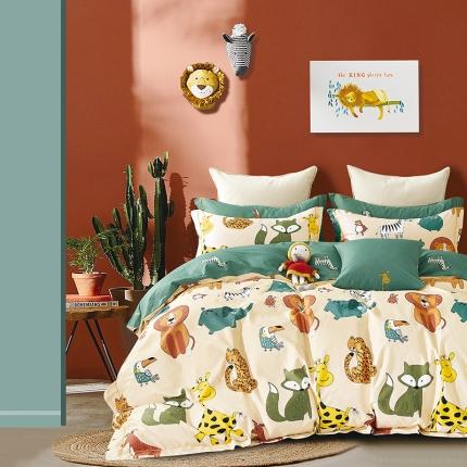 棉生活新款40S臻棉四件套 狮子王-白