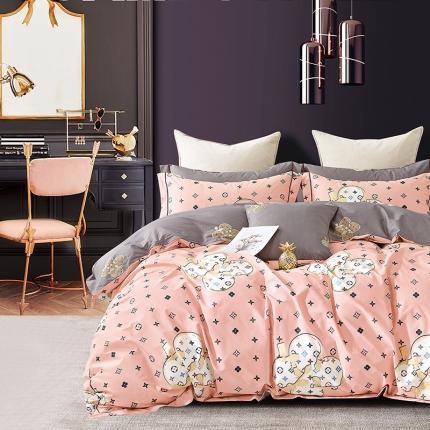 91家纺网 家纺一手货源 找家纺 棉生活 新款40S臻棉四件套 温情贵族-粉