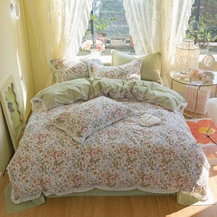 91家纺网 家纺一手货源 找家纺 千朵 2021新款13372全棉印花四件套 陌上花开