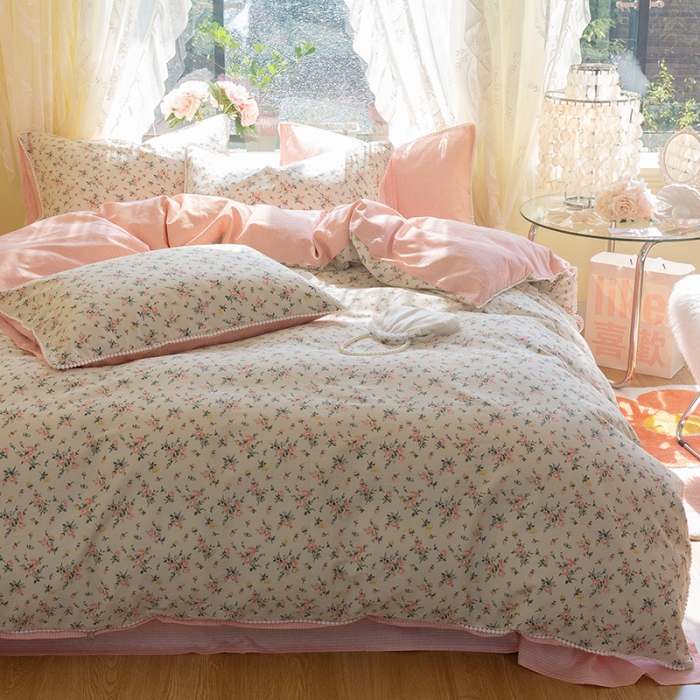 91家纺网 家纺一手货源 找家纺 （总）千朵 2021新款13372全棉印花四件套