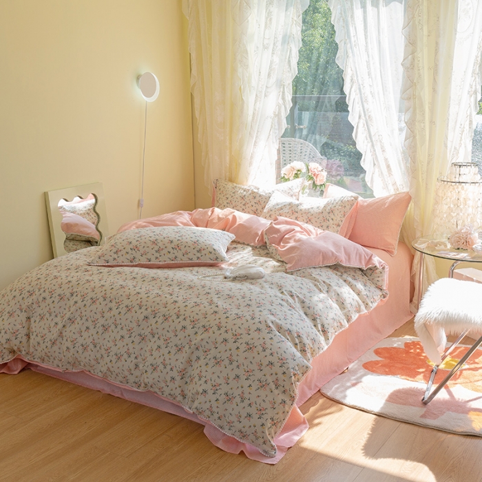 91家纺网 家纺一手货源 找家纺 （总）千朵 2021新款13372全棉印花四件套