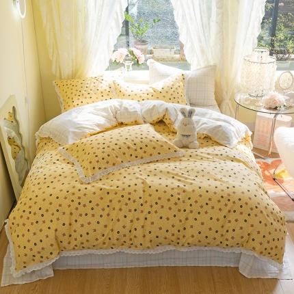 千朵 2021新款13372全棉印花四件套 饼干熊