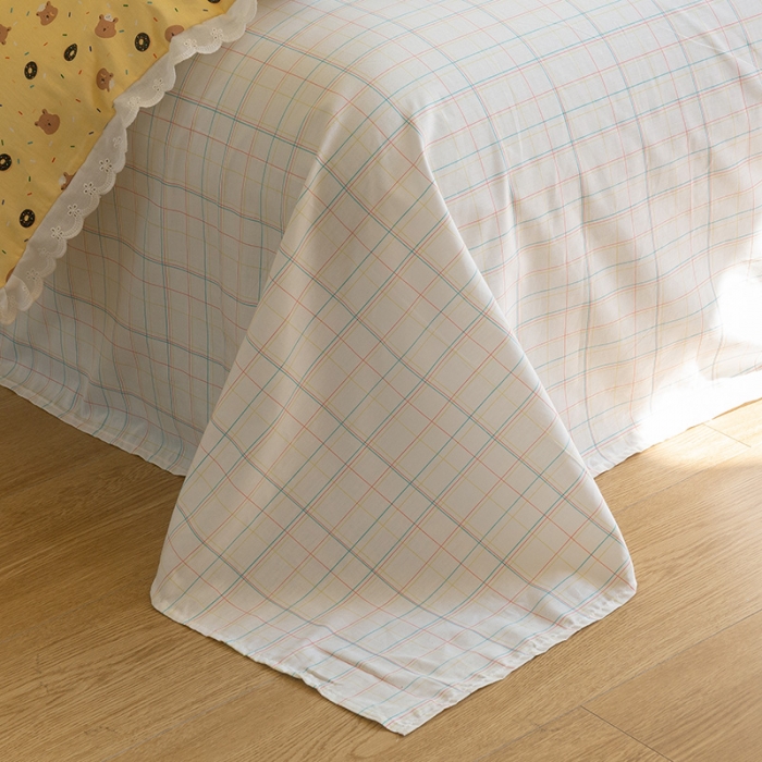 91家纺网 家纺一手货源 找家纺 千朵 2021新款13372全棉印花四件套 饼干熊