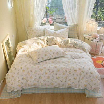 千朵 2021新款13372全棉印花四件套 向阳花语