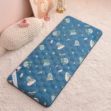 91家纺网 家纺一手货源 找家纺 宝贝优选2024新款牛奶绒加厚床垫 恐龙星球-蓝