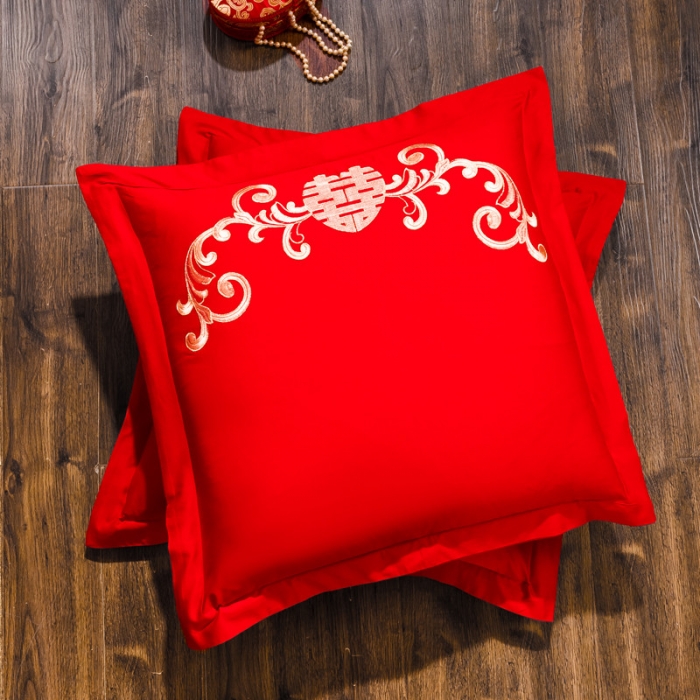 91家纺网 家纺一手货源 找家纺 布乐意 2025新款全棉绣花大红婚庆四件套多件套直播龙凤和美