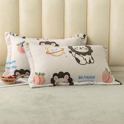 芈月2022新款牛奶绒印花儿童卡通纯棉枕芯+枕套组合装小狮子