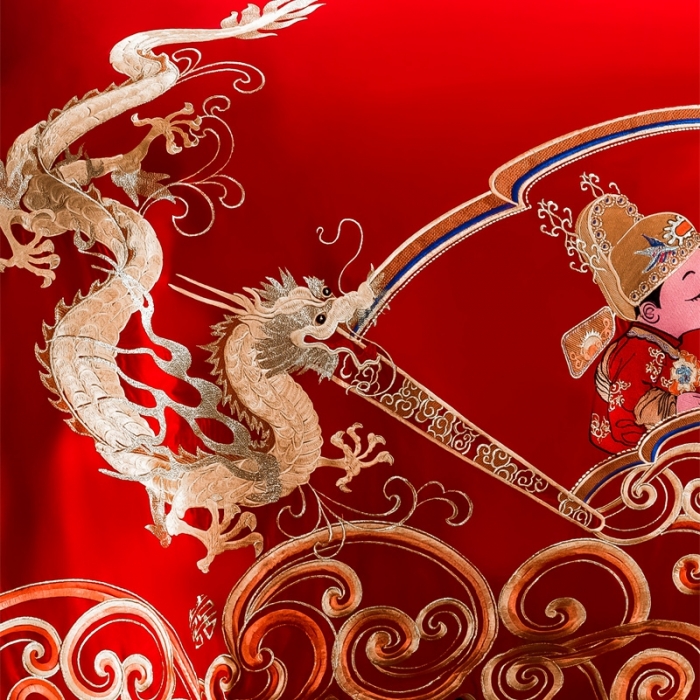 91家纺网 家纺一手货源 找家纺 布乐意 2025新款全棉绣花大红婚庆四件套多件套直播普天同庆