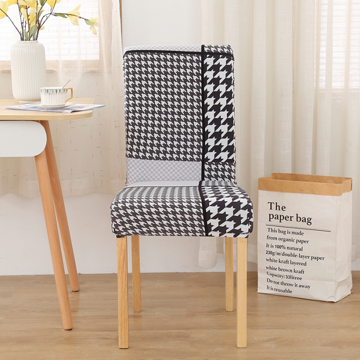 91家纺网 家纺一手货源 找家纺 雅竹家纺 牛奶丝半包弹力连体椅套 千鸟格